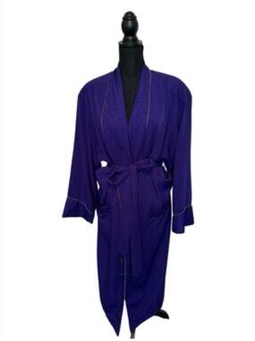 VINTAGE Victoria's Secret Deep Purple LONG Robe